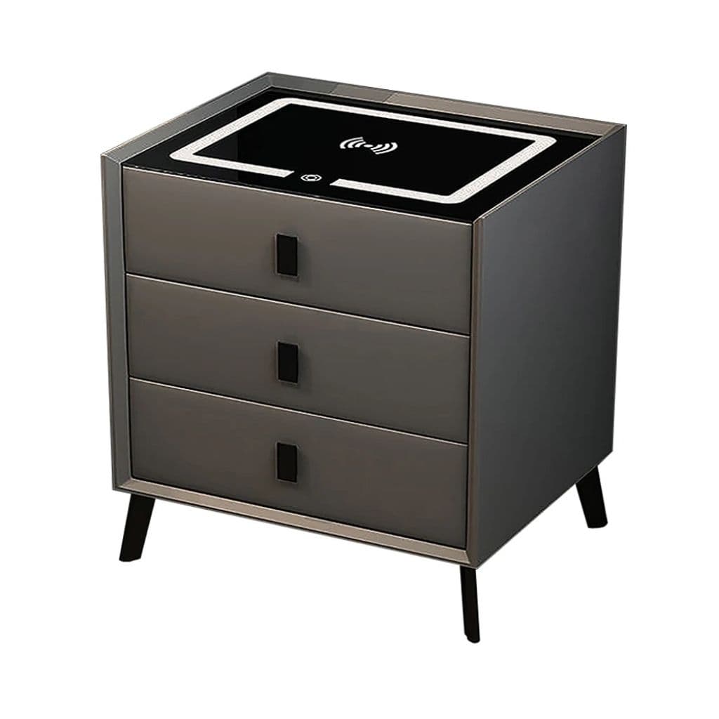 Table de chevet 3 tiroirs — variante gris anthracite