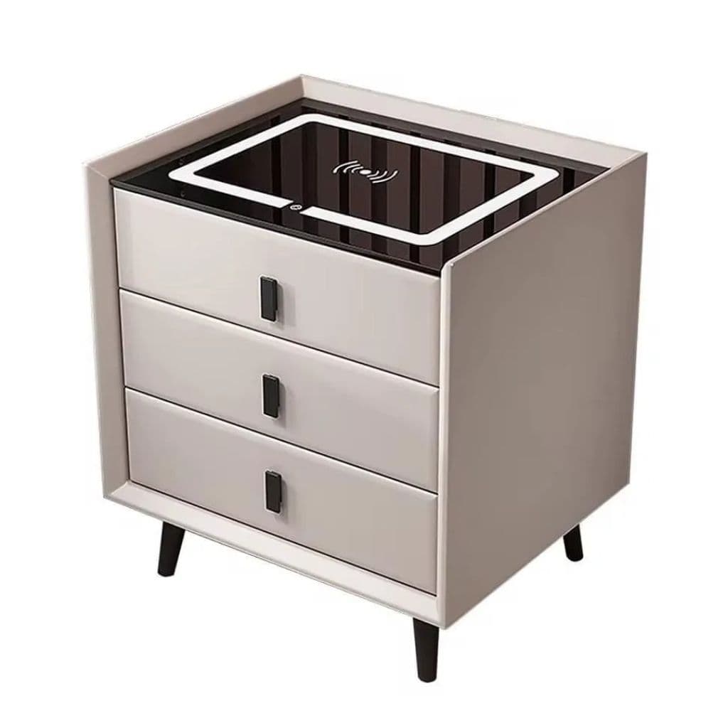 Table de chevet 3 tiroirs — variante blanche