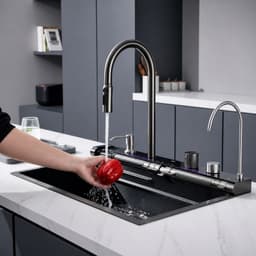Lavage de fruits — robinet extensible avec jet pulvérisateur