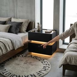Table de chevet moderne à empreinte — vue complète