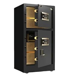 Vue portes ouvertes — compartiments à intérieur doré